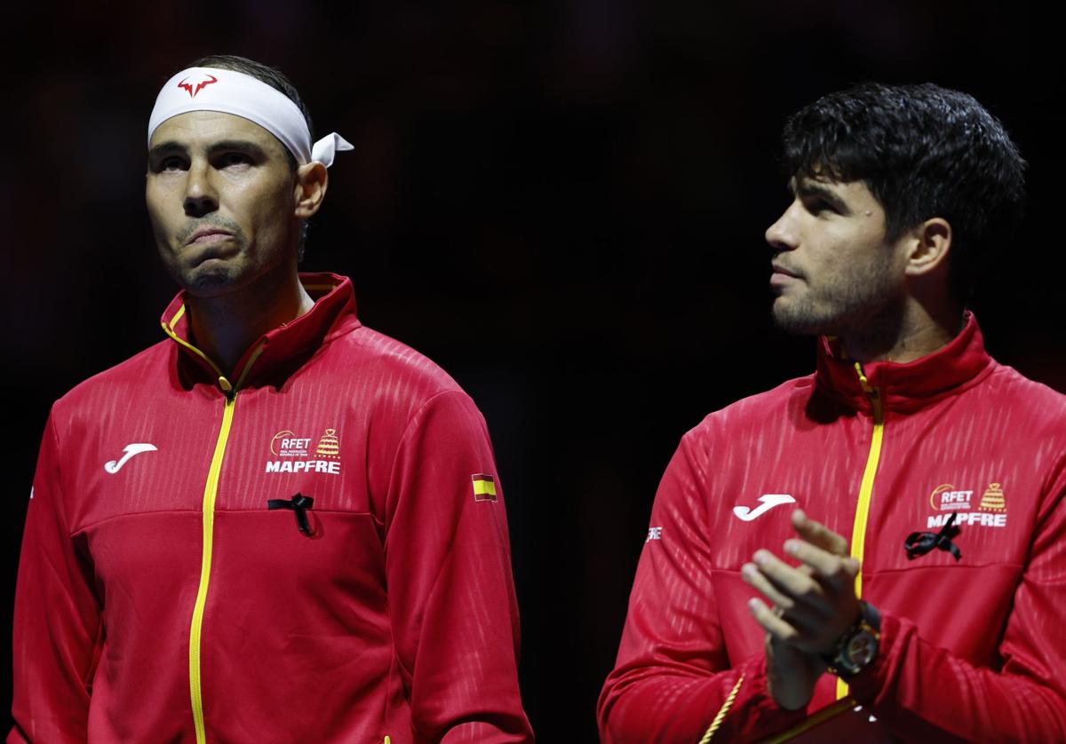 Nadal y Alcaraz en la Copa Davis.