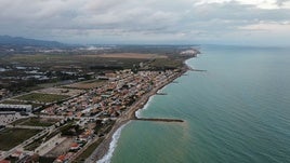 Imagen aérea de las playas de Sagunto.