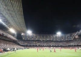 Mestalla, durante el Valencia-Rayo de este sábado.