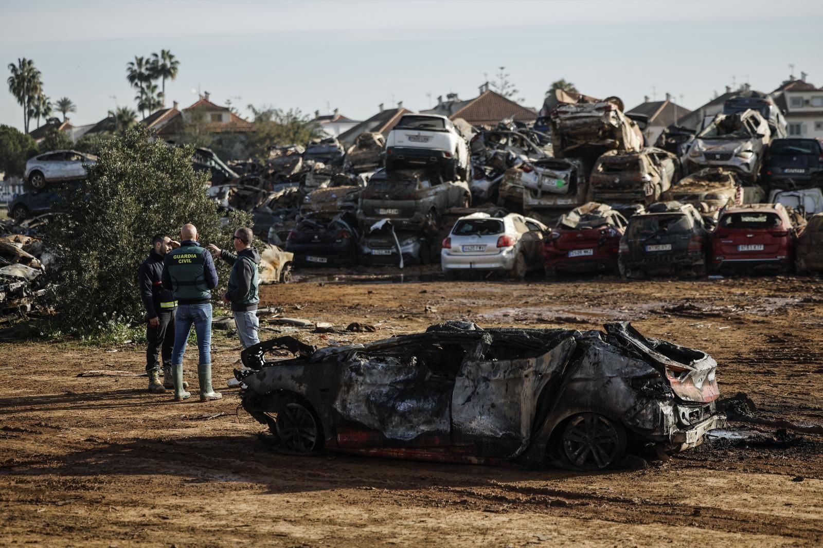 Así están las campas de coches arrasados por la dana en Valencia