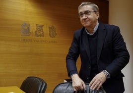 El conseller José Antonio Rovira, antes de comparecer en la comisión de Educación de Les Corts.