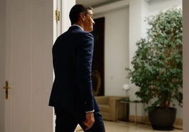 El presidente del Gobierno, Pedro Sánchez, en la Moncloa.