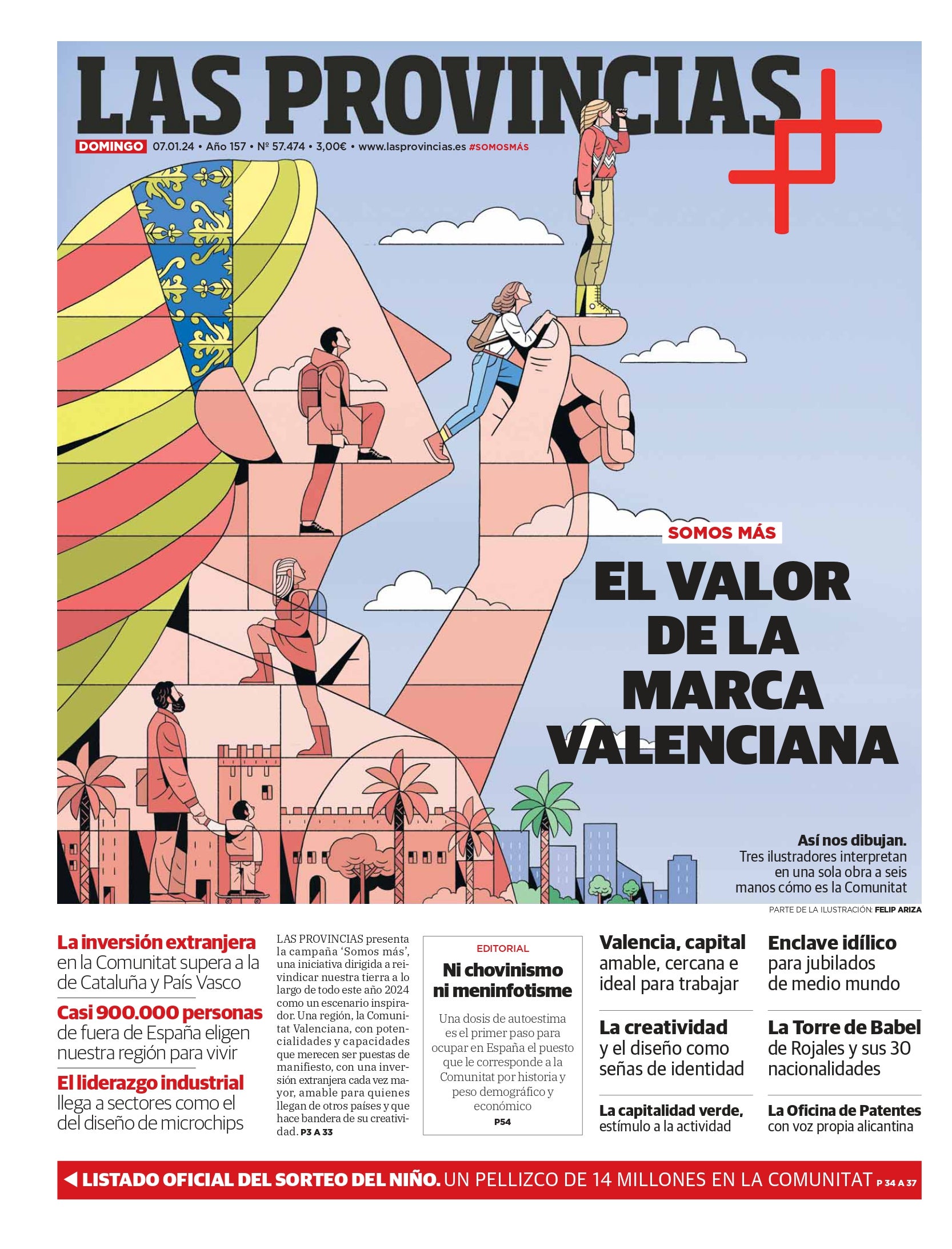 Portada de LAS PROVINCIAS publicada el 7 de enero de 2024