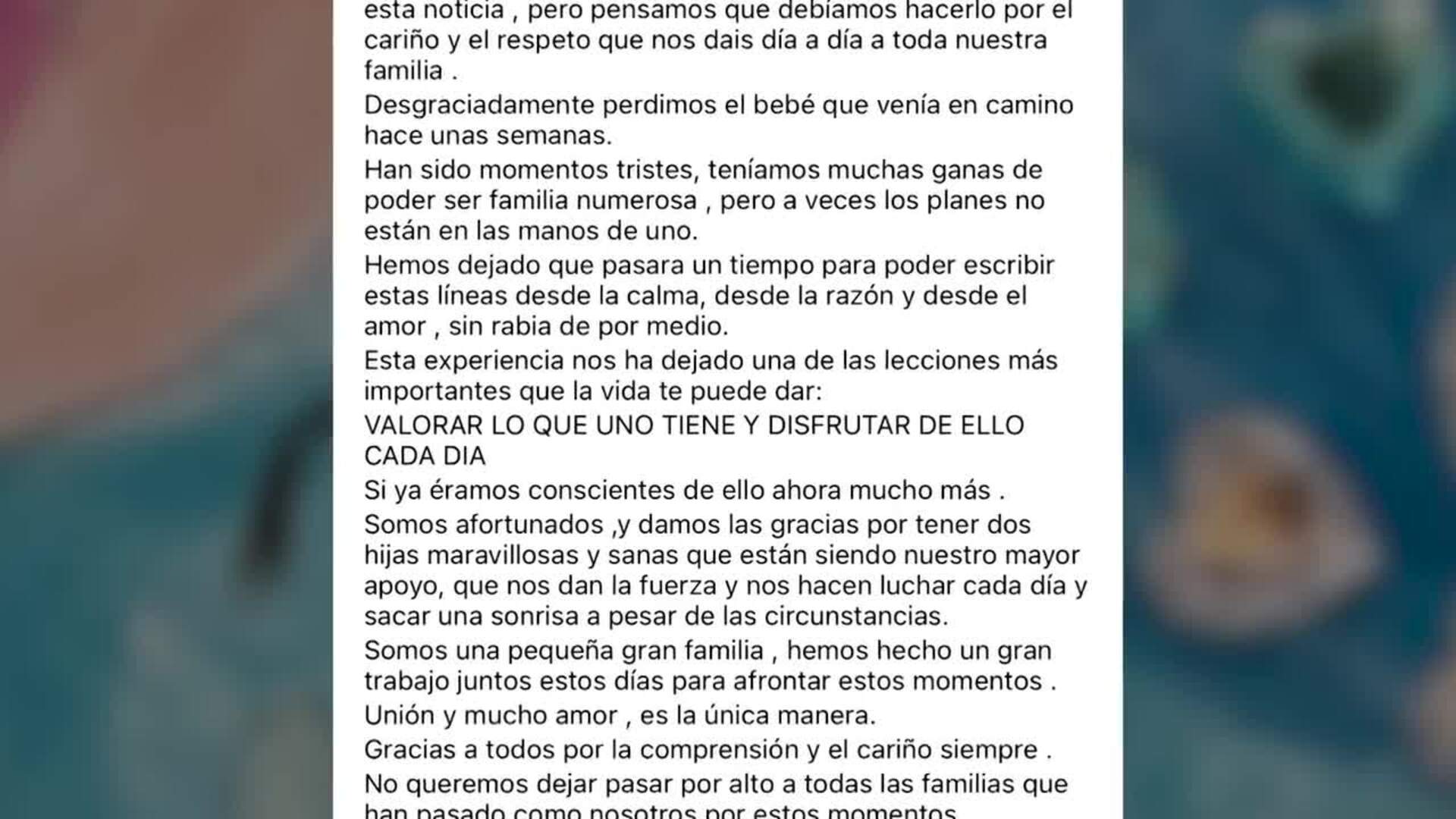 Soraya Arnelas y Miguel Ángel Herrera pierden el bebé que esperaban