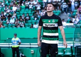 Iván Fresneda, con el Sporting de Lisboa.