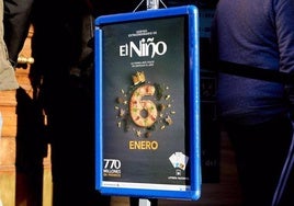 Un cartel del Sorteo Extraordinario de la Lotería del Niño en una imagen de archivo.