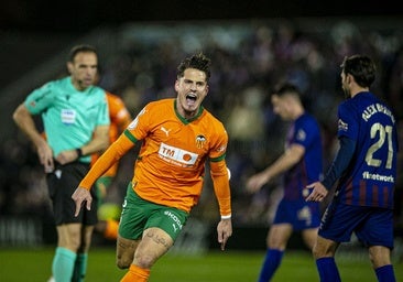 La rabia de Canós en la celebración de su golazo en Copa... un año después