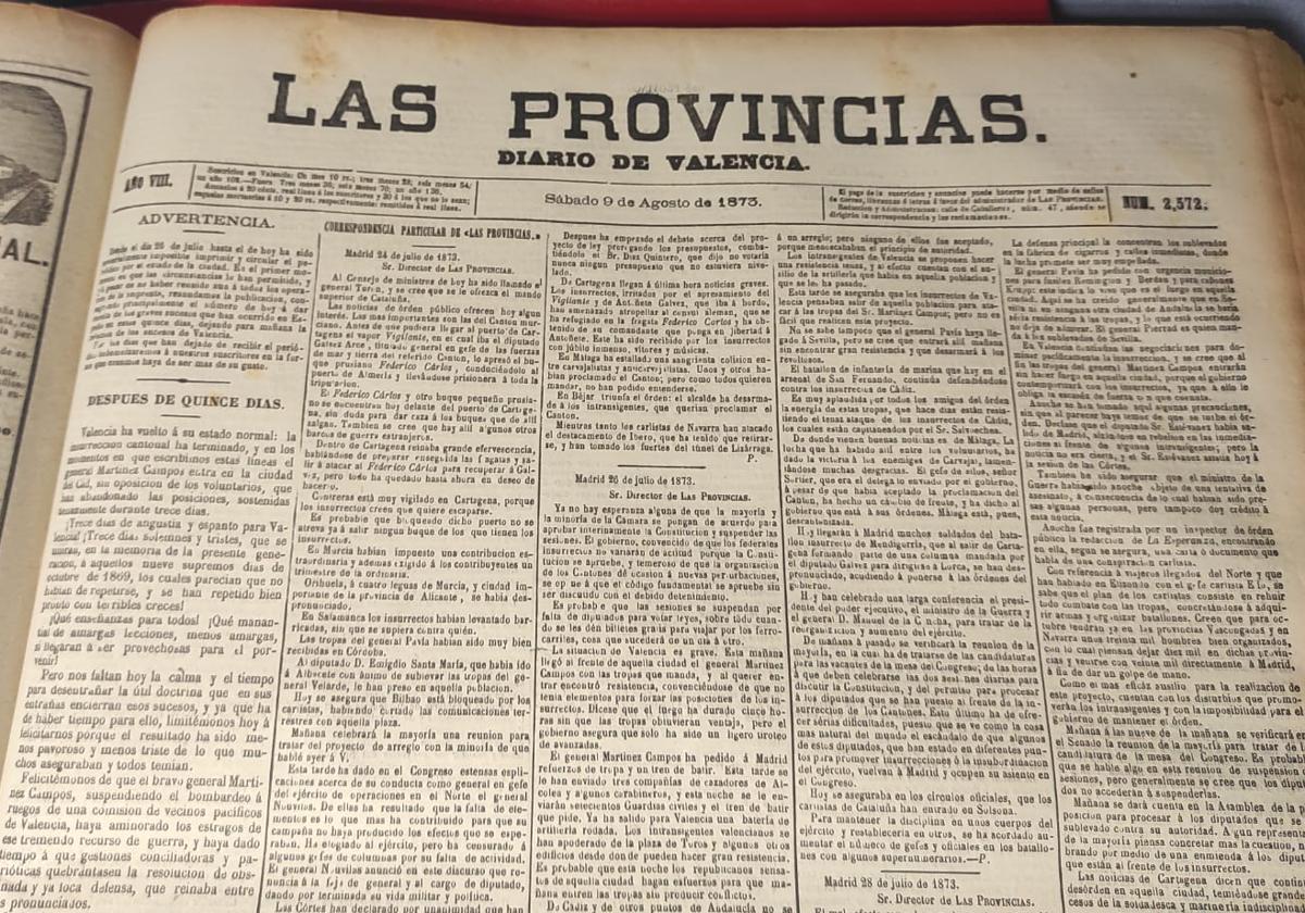 El primer periódico de LAS PROVINCIAS que se publicó tras 15 días de bombardeos en la ciudad.