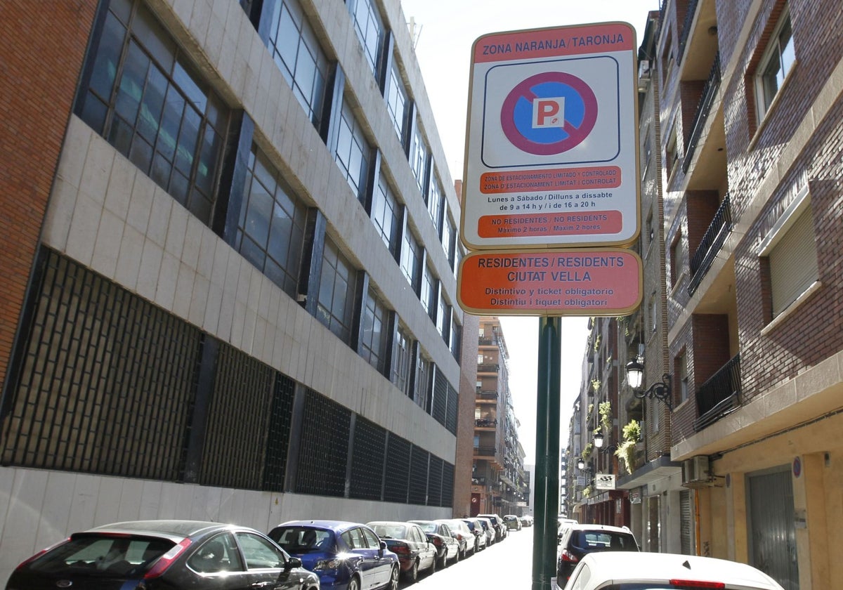 Zona naranja de la zona de Ciutat Vella, en imgen de archivo.