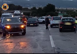 Seis heridos en un accidente múltiple con más de diez vehículos en la AP-7 en Real de Gandia