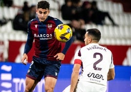 Andrés García, durante un partido de esta temporada con el Levante ante el Albacete.