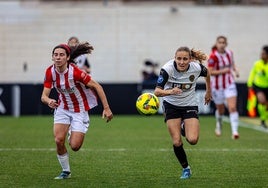 Una acción del partido de este sábado en el Puchades.