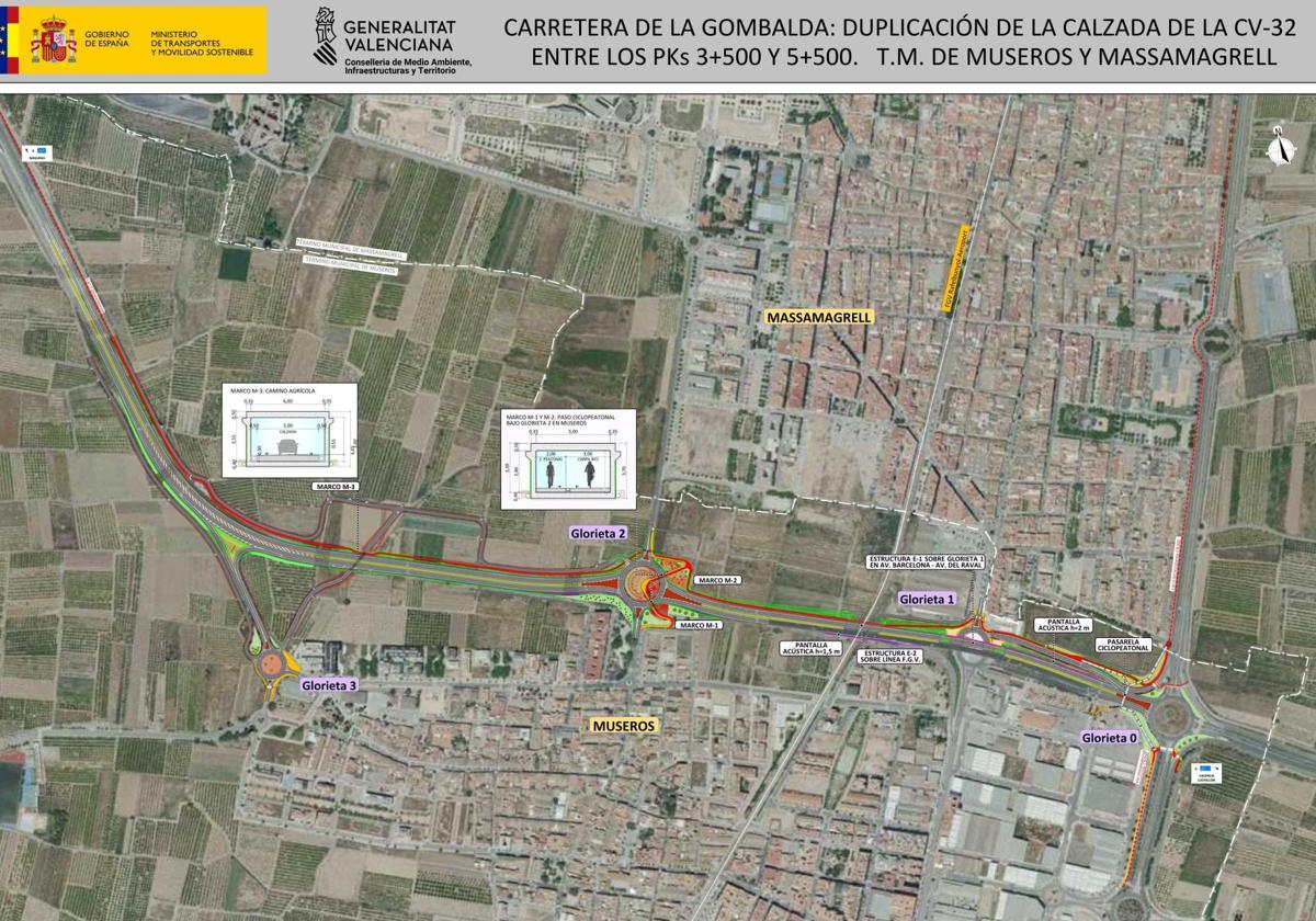 La Generalitat inicia las obras para mejorar la carretera de la Gombalda entre Museros y Massamagrell con una inversión de 17 millones