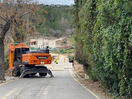 Obras en uno de los puentes.