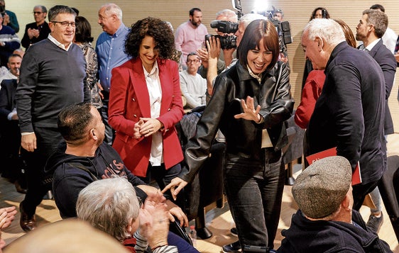 Diana Morant, Cristina Mora y Patxi López, en Quart.