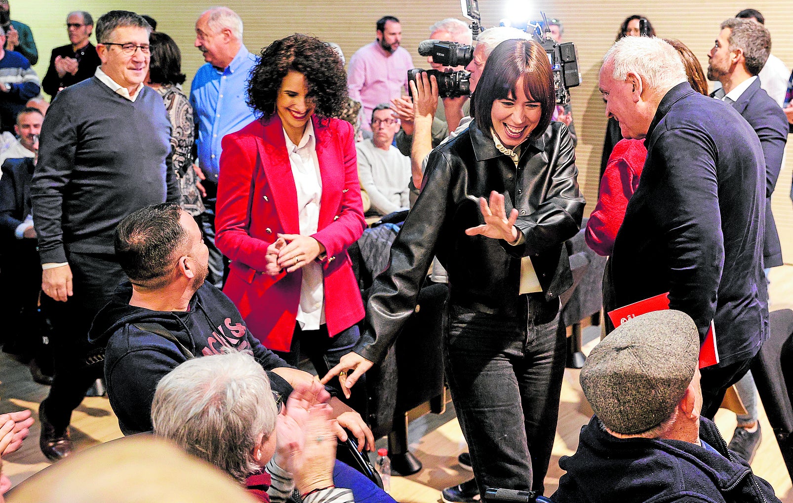 Diana Morant, Cristina Mora y Patxi López, en Quart.