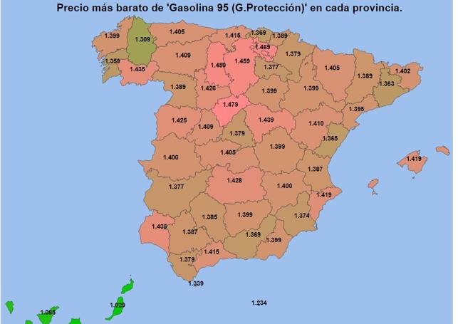 Precios más baratos de la gasolina el 31 de enero de 2025.