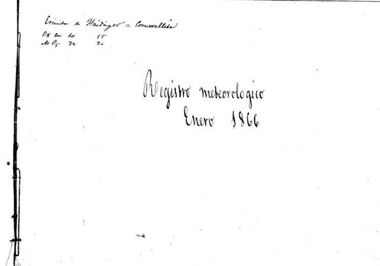 El registro meteorológico de Aemet en enero de 1866.