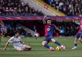 Robert Lewandowski, durante el partido contra el Alavés en la jornada 22 de LaLiga.