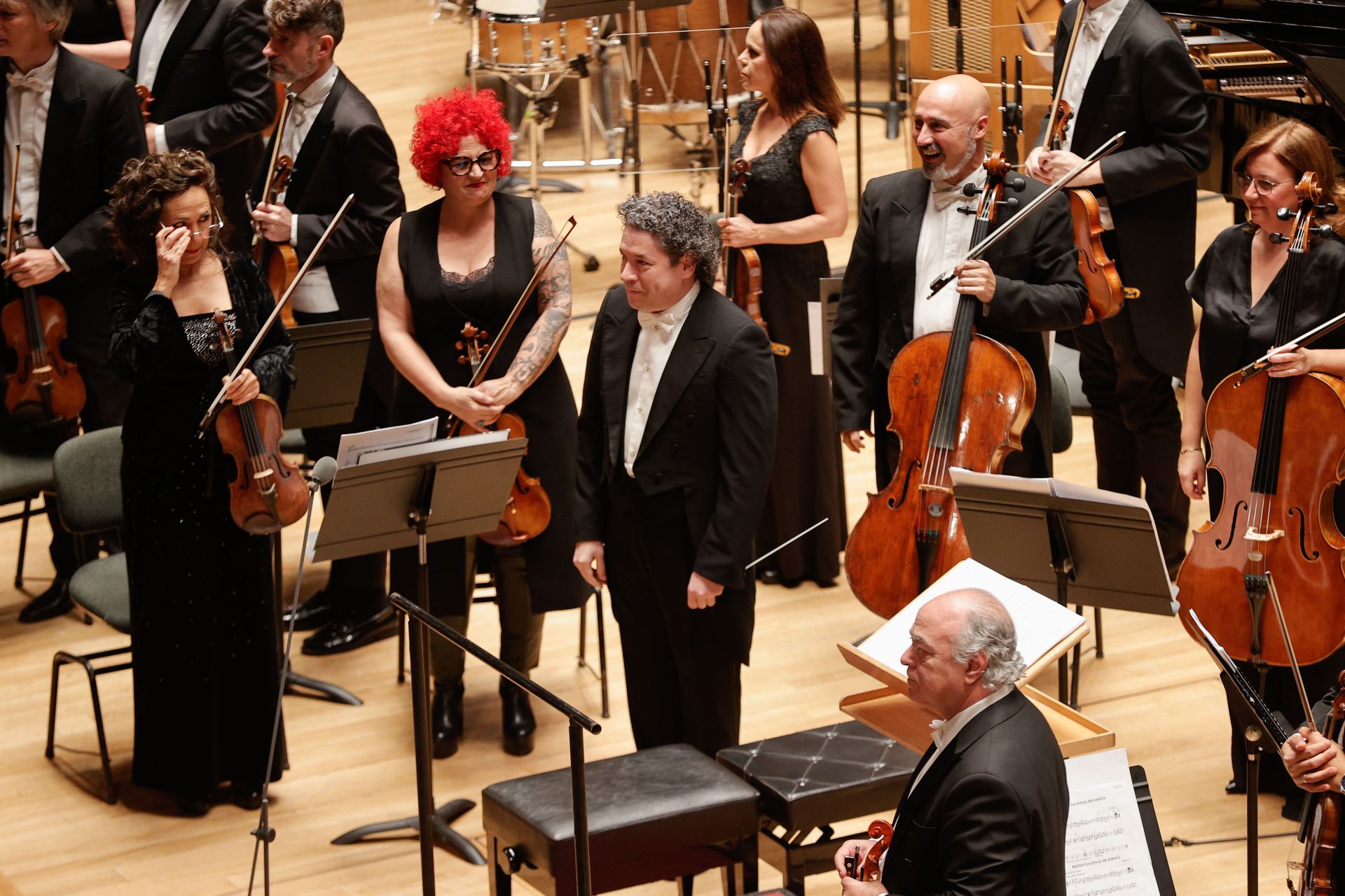 Gustavo Dudamel en el concierto solidario este lunes en el Palau de la Música
