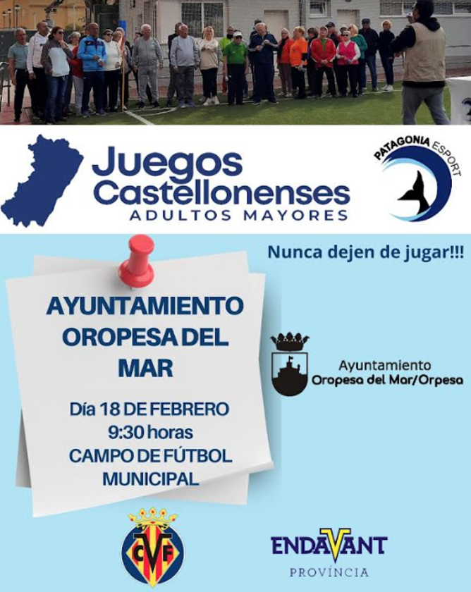 Oropesa del Mar acogerá los Juegos Castellonenses para adultos mayores