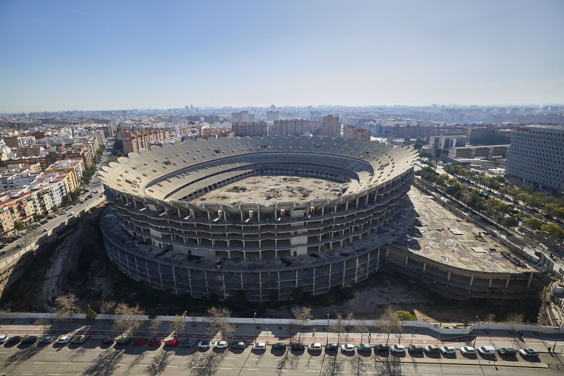 Así están actualmente las obras del nuevo Mestalla