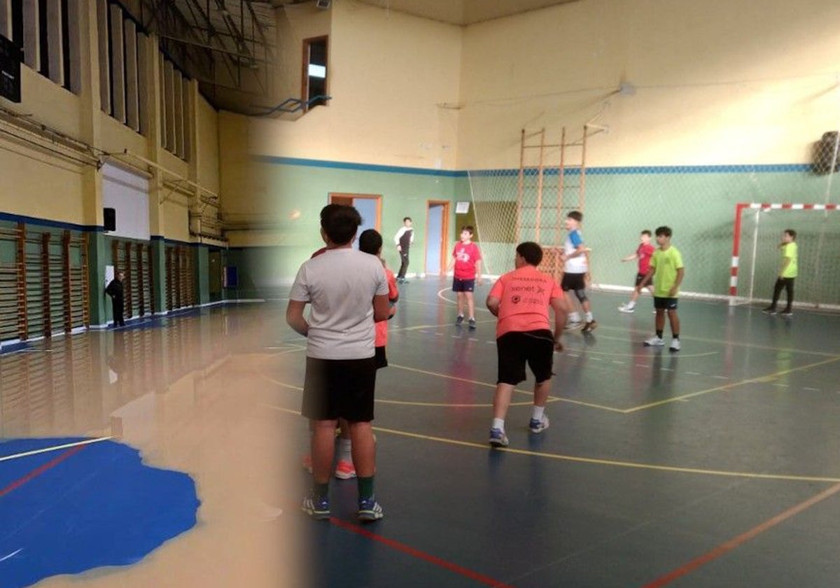 Un grupo de niños realizan deporte en un pabellón cubierto.