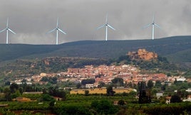 Simulación del impacto visual de los aerogeneradores del parque eólico en Montesa.