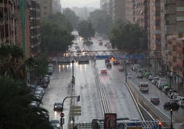 Día de lluvias en la ciudad de Valencia.