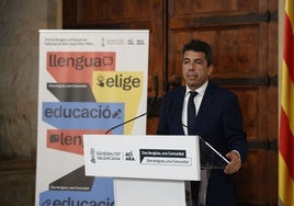 Carlos Mazón, durante la presentación de la campaña institucional.