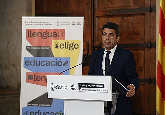 Carlos Mazón, durante la presentación de la campaña institucional.