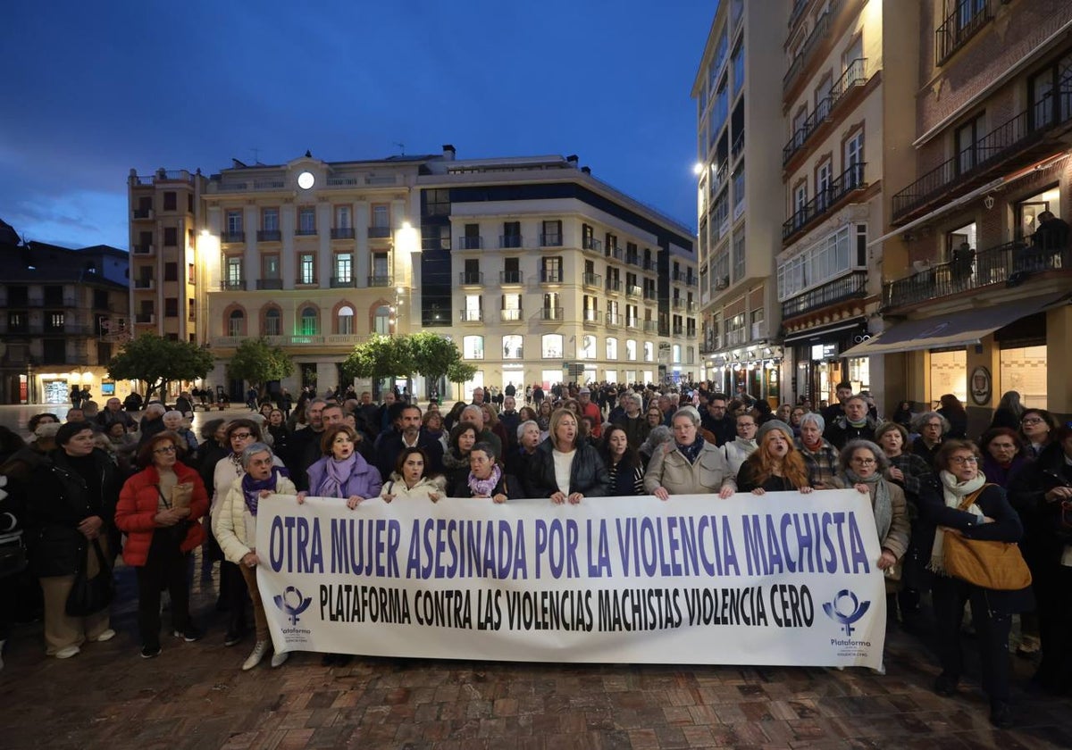 La protesta en Málaga ante la última víctima de violencia de género.