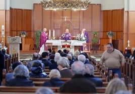 La misa funeral en memoria de Óscar Rubén Valdez.