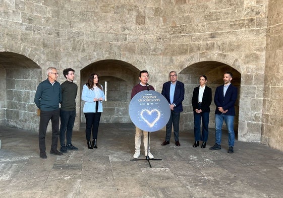 Presentación del espectáculo de la Crida, en las Torres de Serranos.