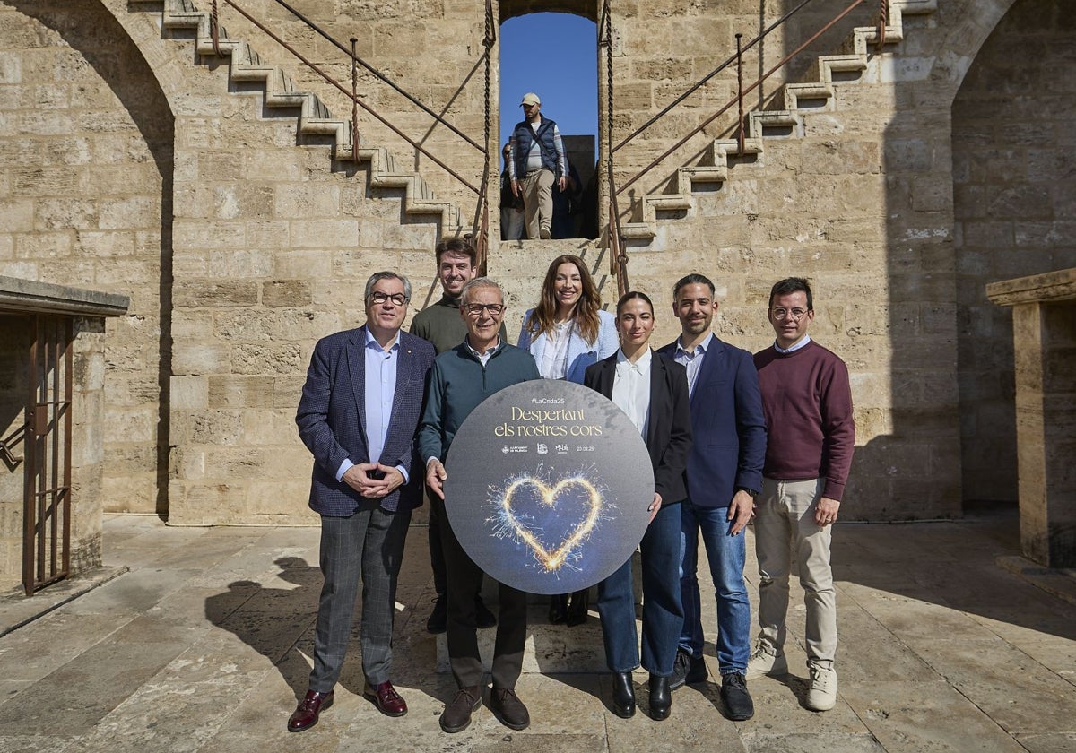 Presentación del espectáculo de la Crida, en las Torres de Serranos.