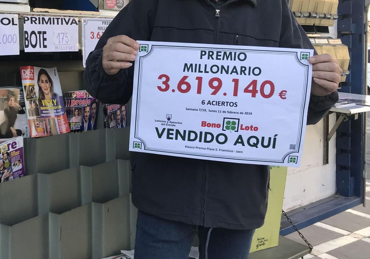 Ganador de un bote millonario de lotería, en una imagen de archivo.