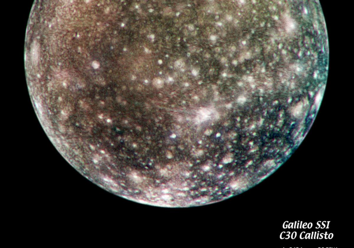 Una imagen de Calisto obtenida por la sonda Galileo.