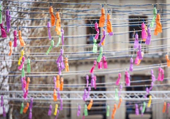 Una mascletà en la Plaza del Ayuntamiento.