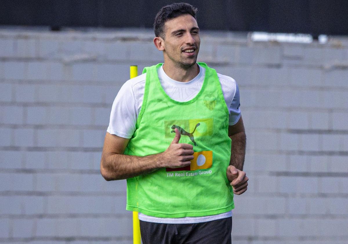 César Tárrega, en un entrenamiento.