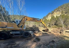 Zonas de obras paa la reconstrucción de la calzada.