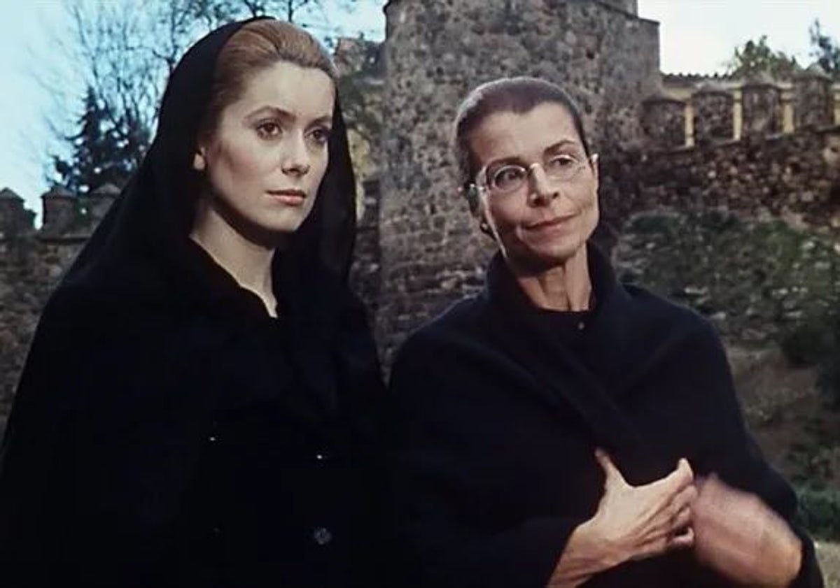 Imagen principal - Arriba, la valenciana Lola Gaos, junto a Catherine Deneuve, en la cinta de Buñuel. A la izquierda, el productor valenciano Álex Cervantes, de Hampa Studio, creó una película sobre Buñuel. A la derecha, una de las cintas de Filmófono, la productora de Buñuel, que fundó para hacer la competencia a la valenciana Cifesa.