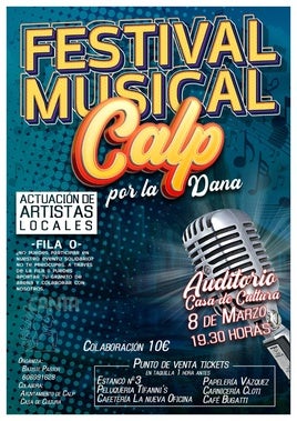 Calp organiza un festival para recaudar fondos para dos entidades musicales afectadas por la dana