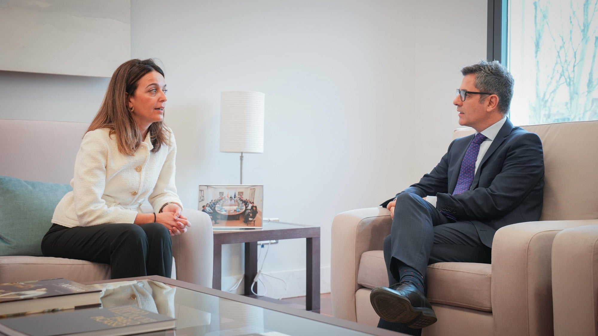 Momento de la reunión entre Martínez y Bolaños.