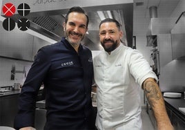 Sandoval y Valls, en la cocina de El Poblet.