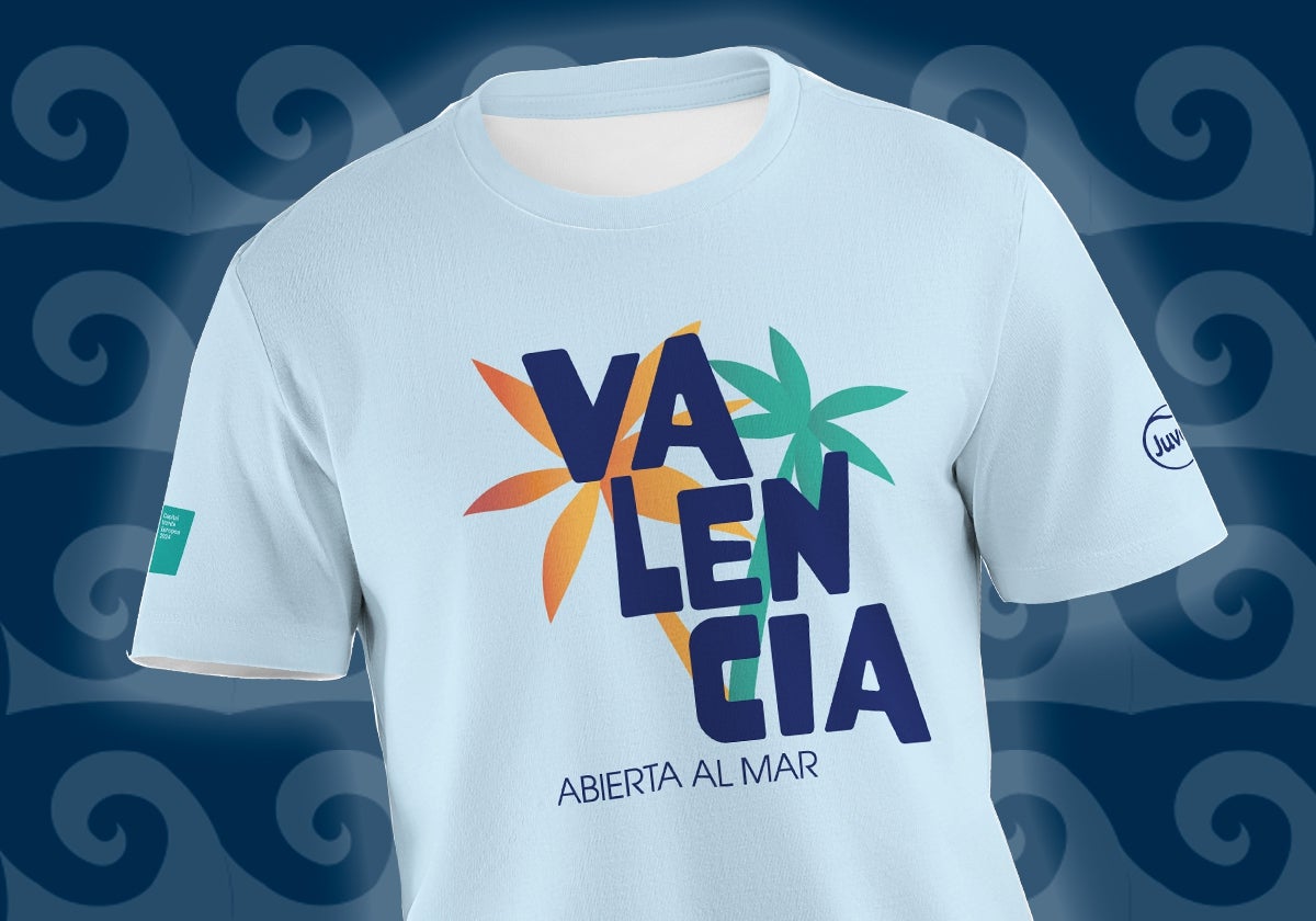 La camiseta de la 15K Valencia Abierta al Mar une el cielo con el Mediterráneo