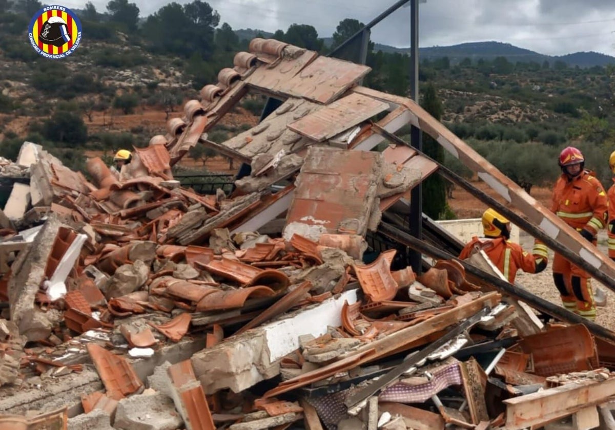 El estado en el que ha quedado la vivienda tras la explosión de gas.