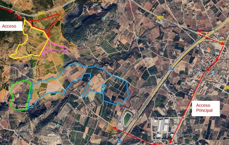 Plano de la ubicación de la planta solar fotovoltaica incluida en el anteproyecto.