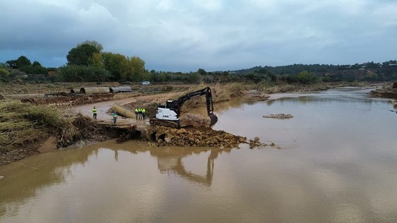 Estado del río Magro a su paso por Montserrat tras la dana.