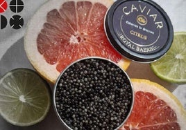 Variedad de caviar con cítricos.