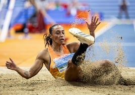 Ana Peleteiro, durante la final del Campeonato de Europa en el que se ha colgado la medalla de oro.